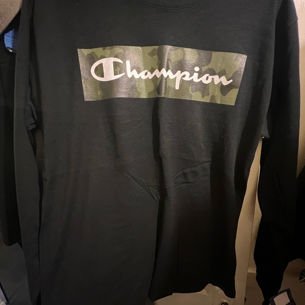 Champion Black Camo Logo Long Sleeve